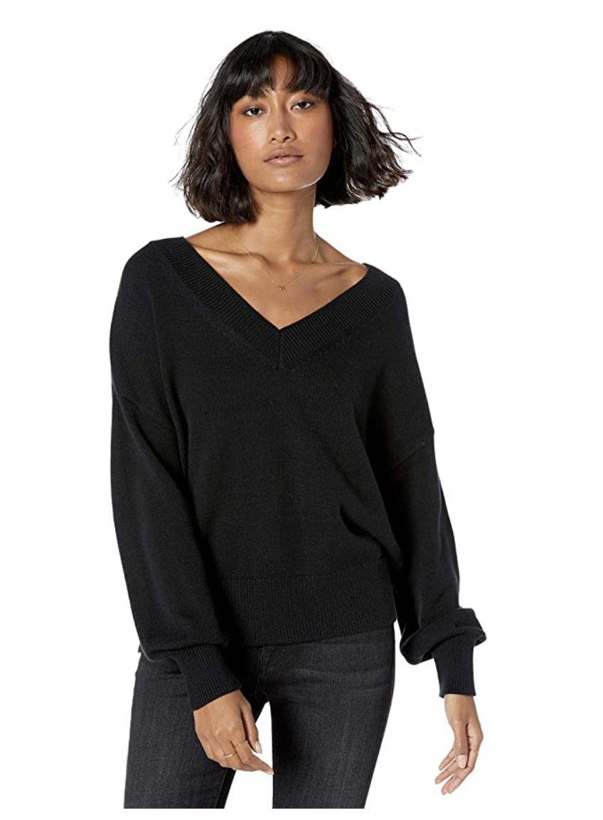 1) The Drop Lisa Slouchy V-Neck Sweater