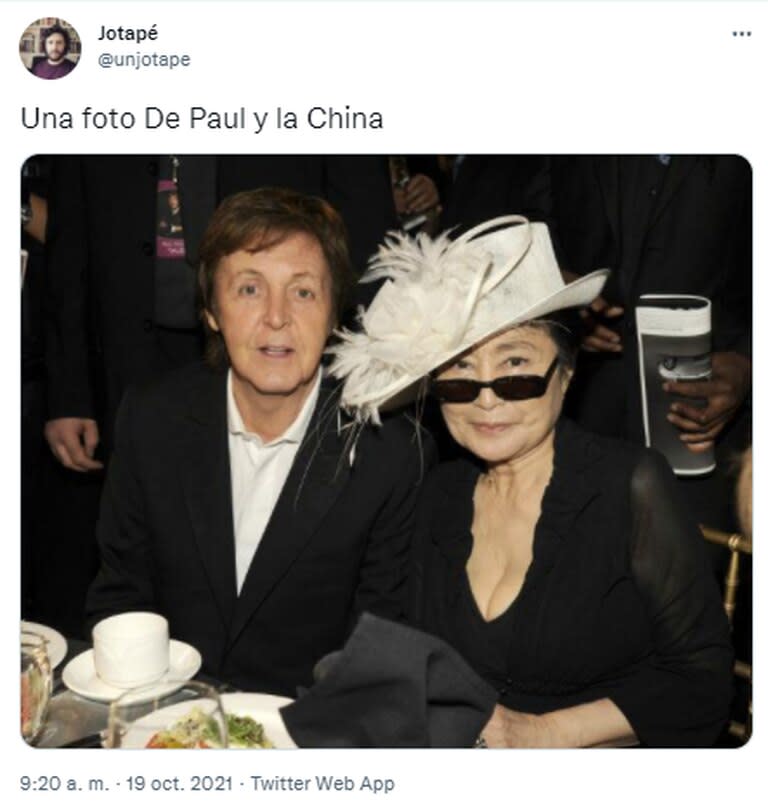 Con una foto de Paul McCartney y Yoko Ono los usuarios hablaron del presunto romance de Rodrigo De Paul y la China Suárez