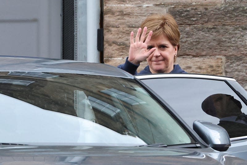 Nicola Sturgeon gets into a car after her resignation