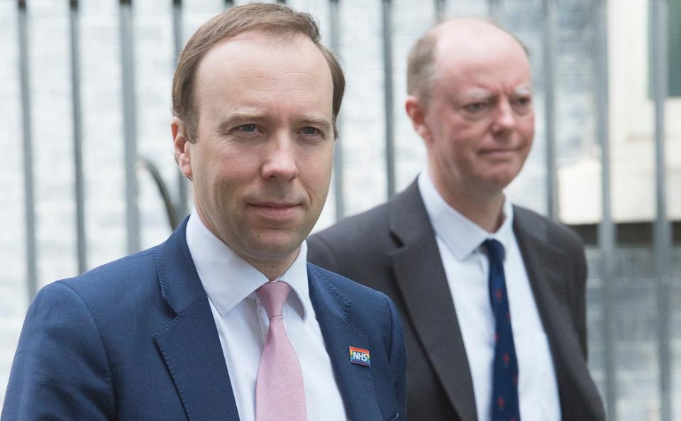 Matt Hancock with Prof Chris Whitty, the Chief Medical Officer