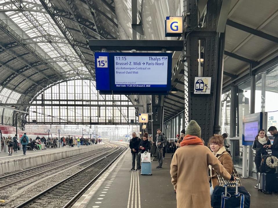 The Thalys platform at Amsterdam Central Station.