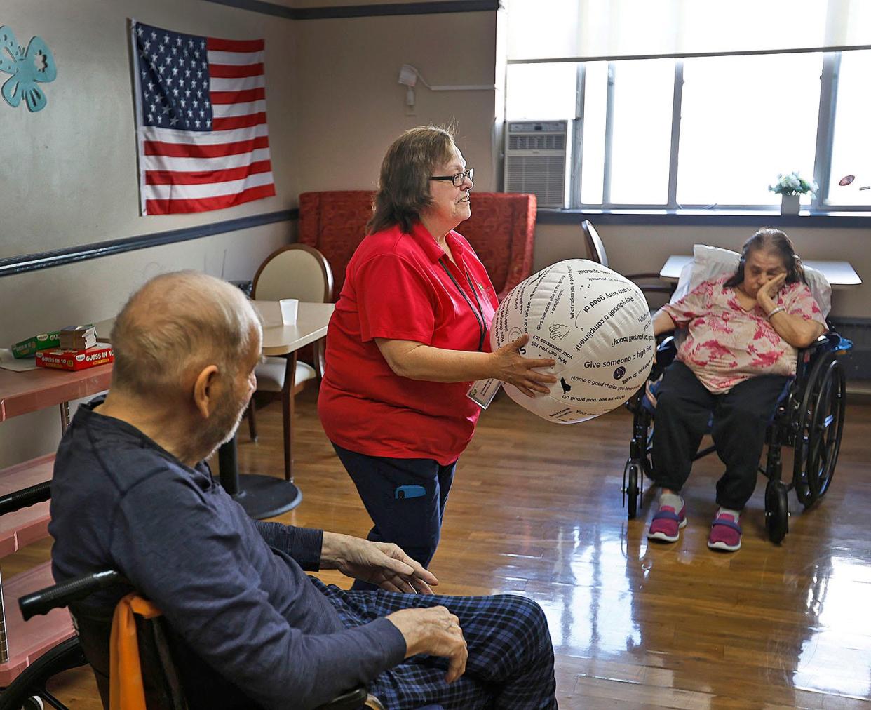 Linda McNutt of Rockland has worked for 50 years at the Webster Park Rehabilitation and Nursing Center in Rockland. A certified nursing assistant, she now works in the activities department on Monday April 22, 2024