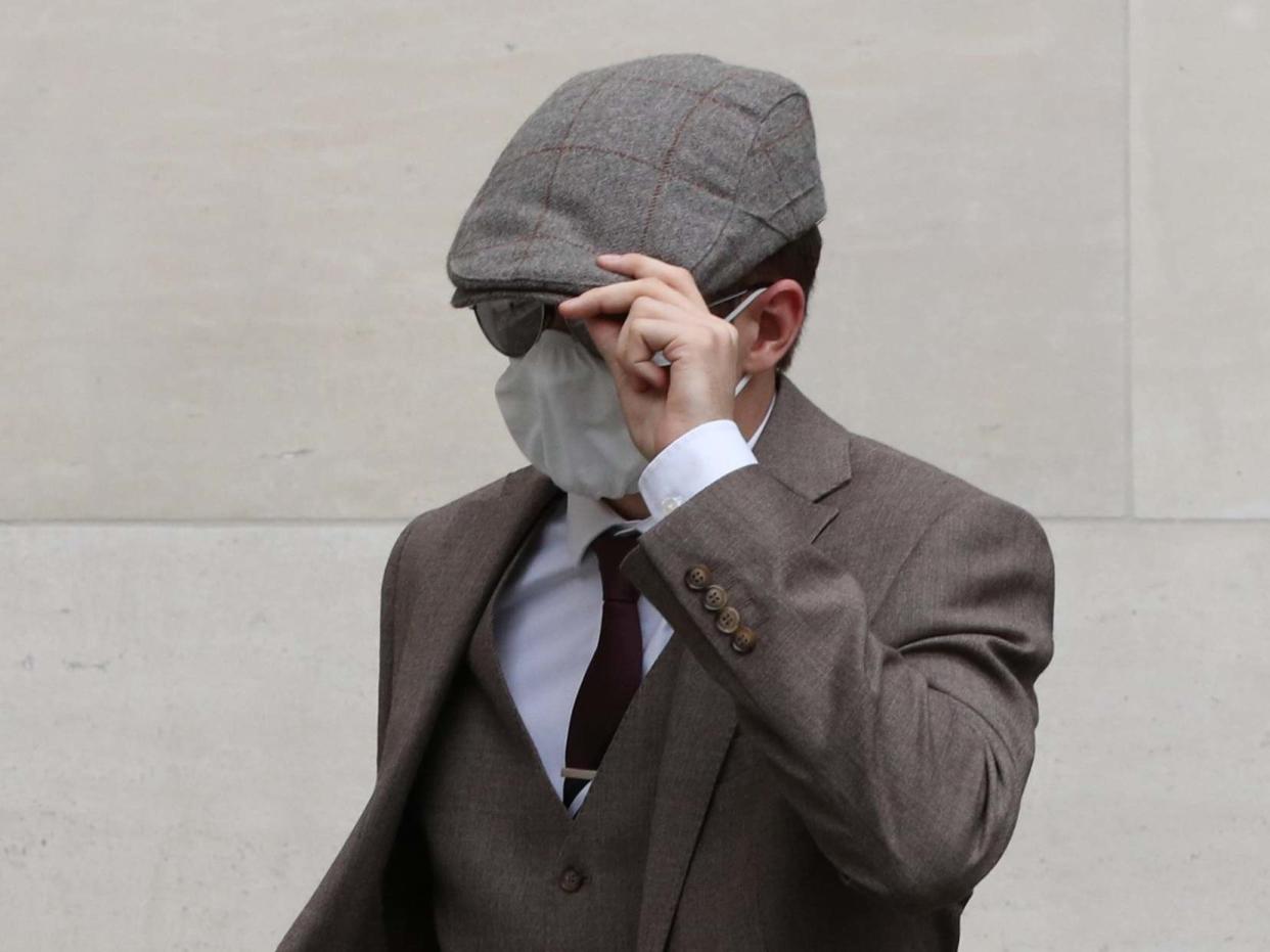 Probationary Metropolitan Police officer Benjamin Hannam, 22, leaves Westminster Magistrates' Court on 6 August: Jonathan Brady/PA Wire