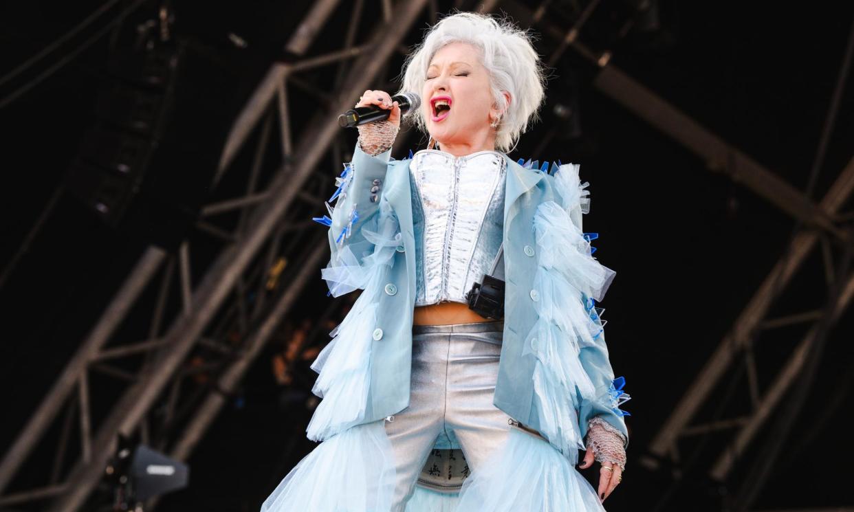 <span>A big look and the energy to match … Cyndi Lauper at Glastonbury festival.</span><span>Photograph: Alecsandra Raluca Drăgoi/The Guardian</span>