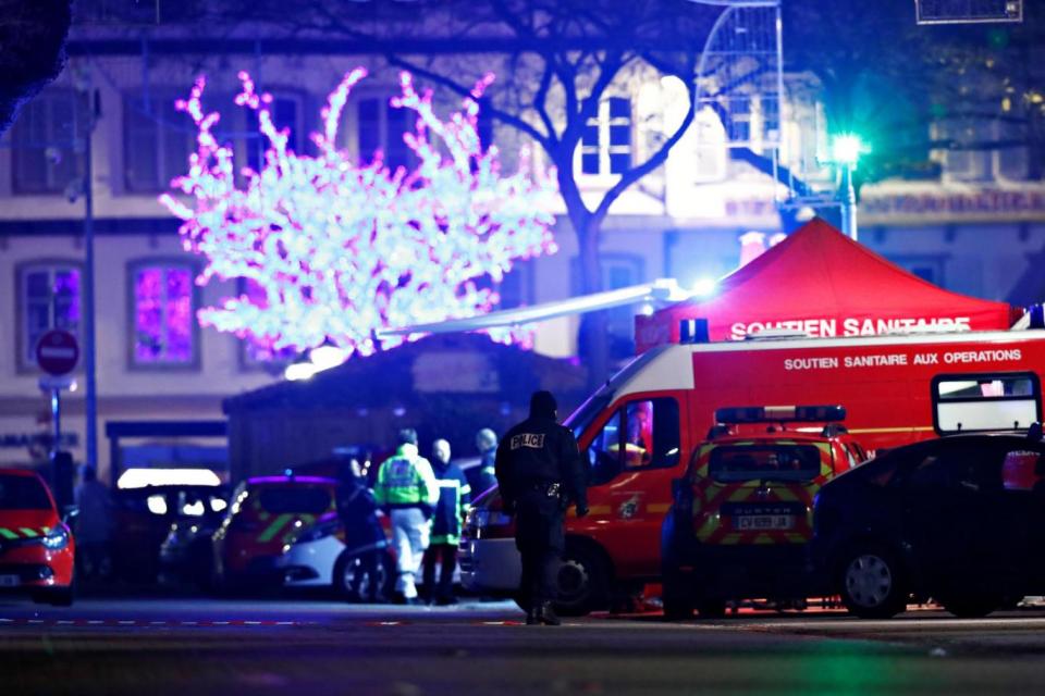 Police work near the scene after the shooting in Strasbourg, France (REUTERS)