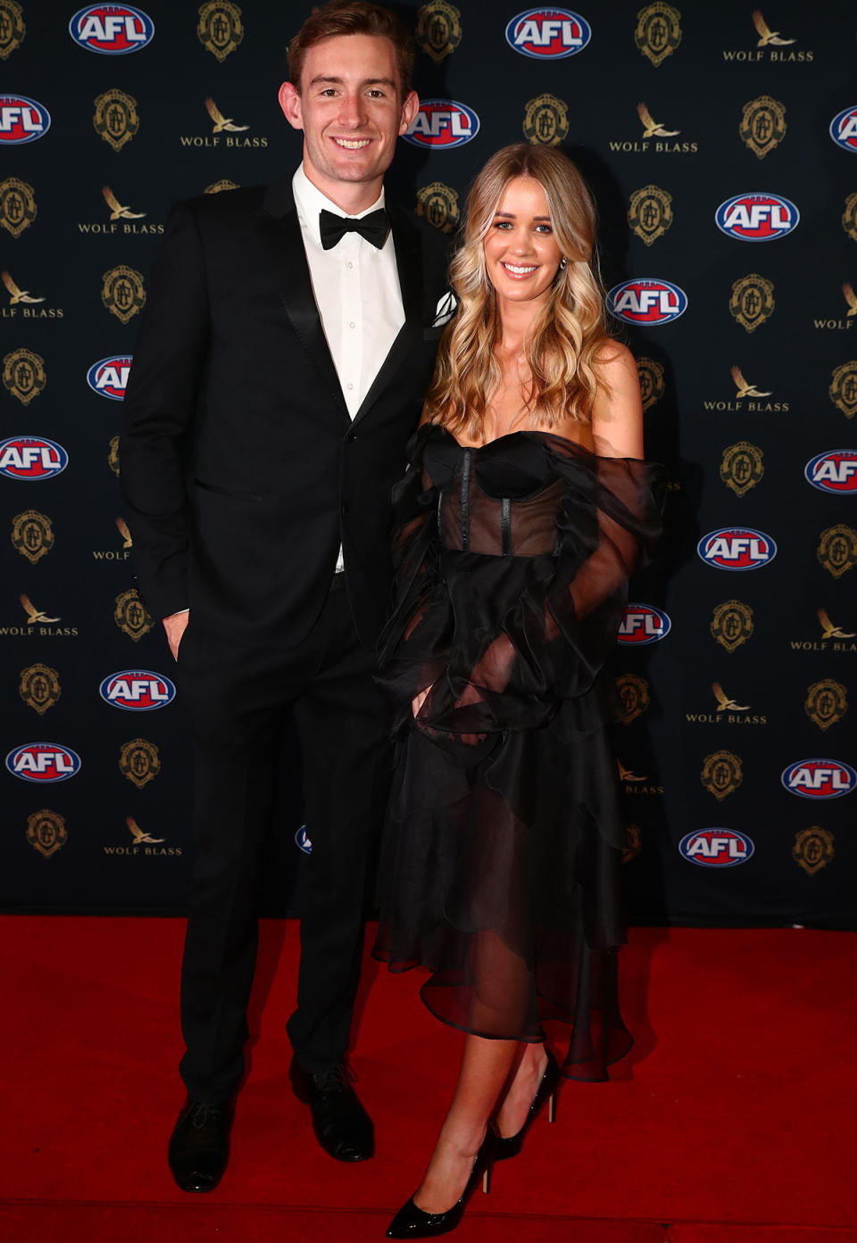 Harris Andrews and Emily Halverson at the Brownlow Medal 2021