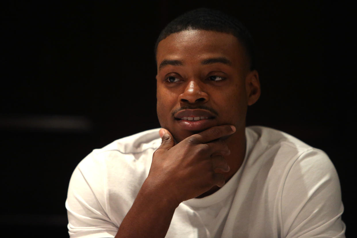 NEW YORK, NY - JUNE 19:  Errol Spence Jr. during a media luncheon at The Palm West on June 19, 2018 in New York City.  (Photo by Michael Owens/Getty Images)