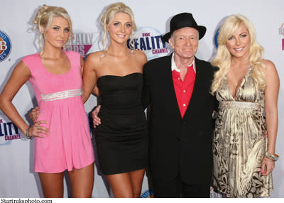 Hugh Hefner with new girls