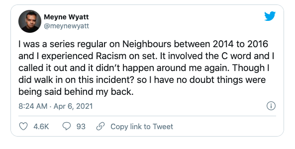 Meyne Wyatt shared his behind-the-scenes story online (Twitter)