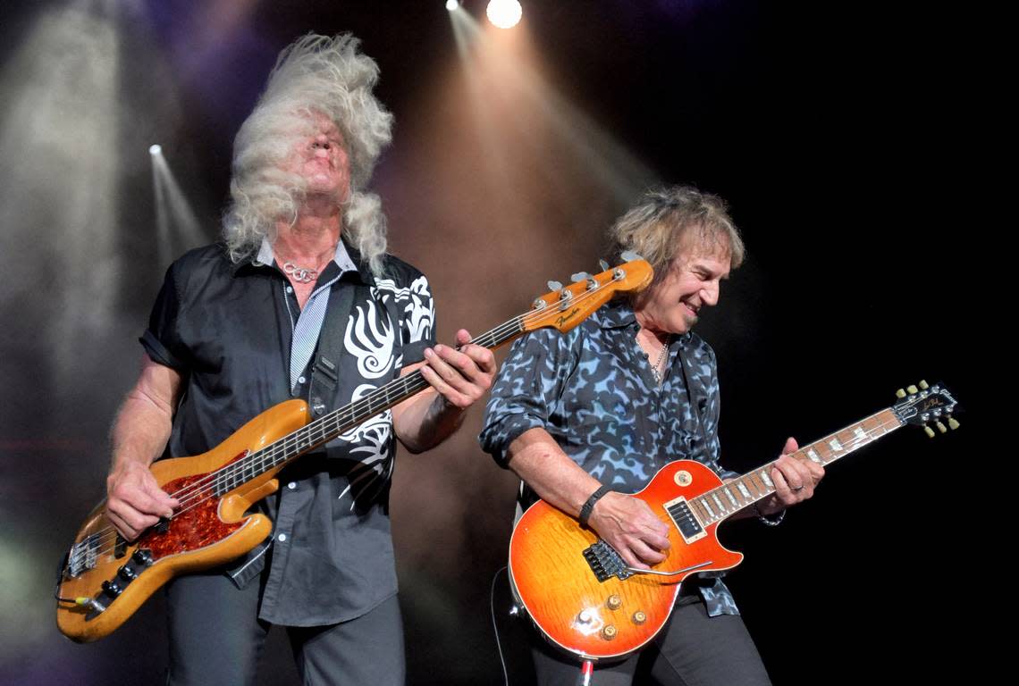 REO Speedwagon and Styx in concert with Loverboy at Raleigh, N.C.’s Coastal Credit Union Music Pavilion at Walnut Creek, Wednesday night, Aug. 10, 2022.