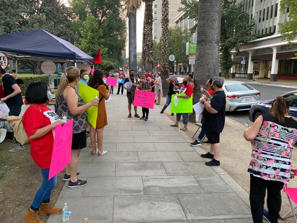 <div class="inline-image__caption"><p>The Disney workers' caravan/vigil at the California State Capitol on Sept. 30, 2020.</p></div> <div class="inline-image__credit">Asm. Kalra</div>