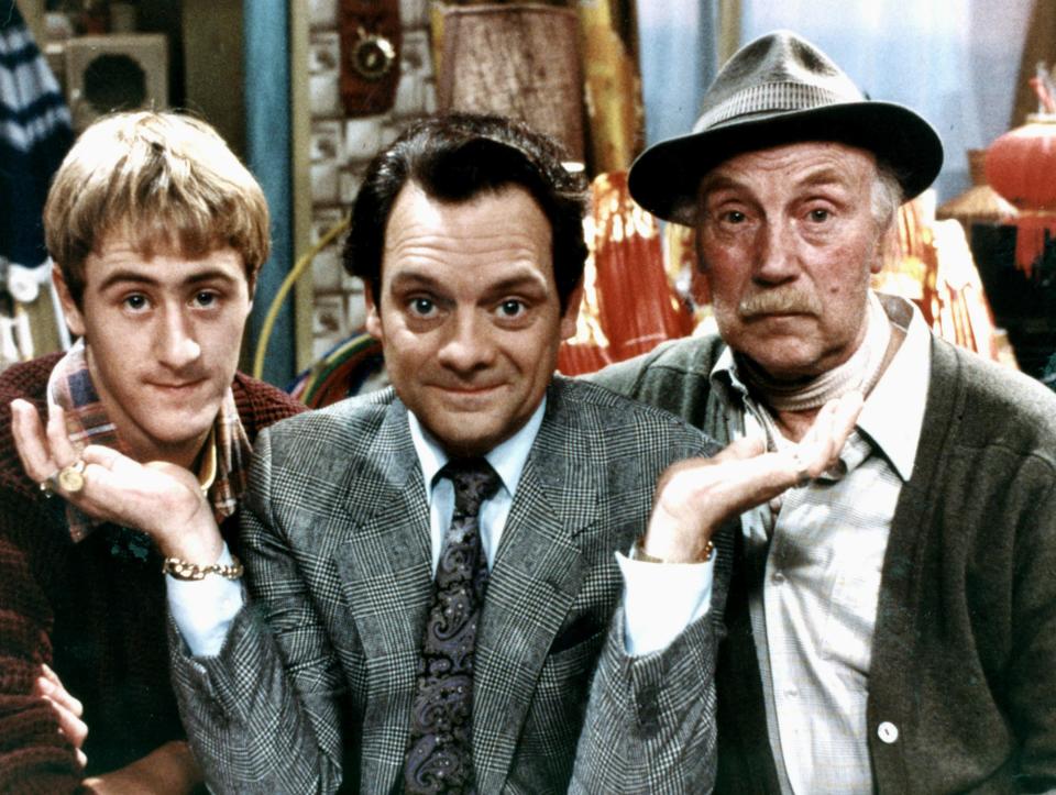 ONLY FOOLS AND HORSES stars Nicholas Lyndhurst, David Jason and Lennard Pearce.