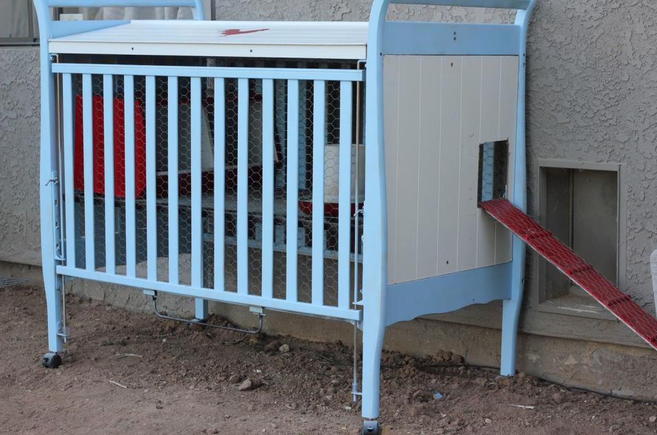 Repurposed Baby Crib DIY Chicken Coop