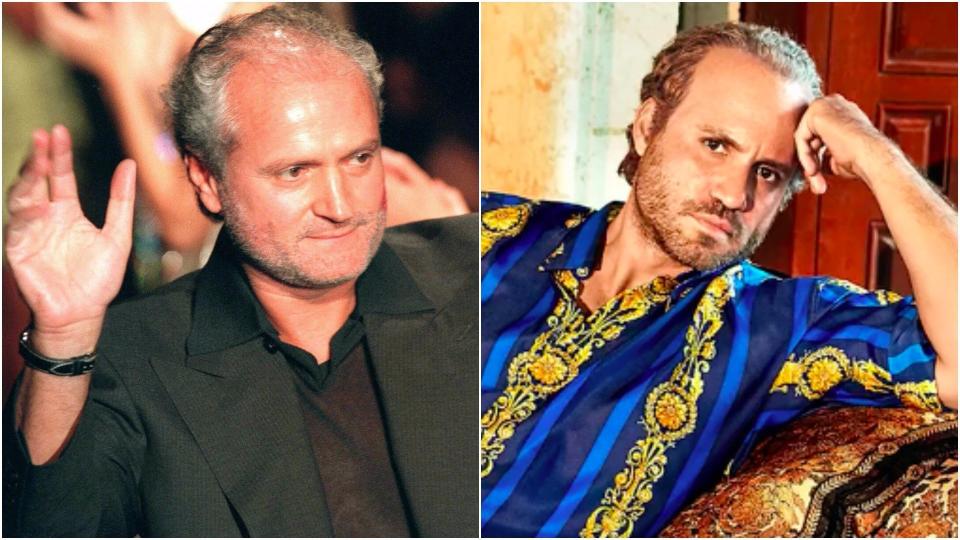 L: Gianni Versace before his death in 1997. R: Edgar Ramirez as Versace. (Getty Images / Entertainment Weekly)