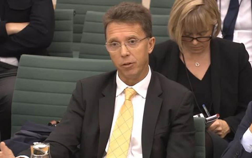 Michael Saunders, member of the Monetary Policy Committee, Bank of England, appearing before Treasury Select Committee at the House of Commons, in London to answer questions on the Bank's inflation reports. Photo: PA