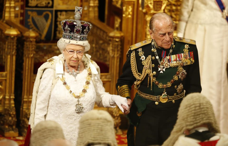 The Queen and Prince Philip have a special, adorable way of holding hands. Photo: Getty