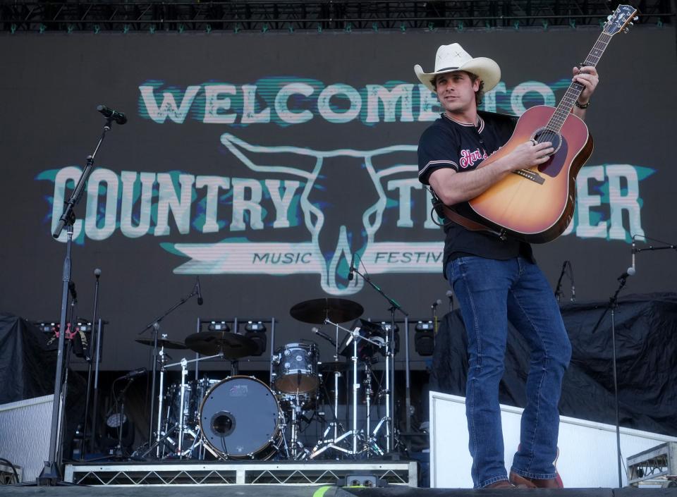 Randall King performs with his band at Country Thunder music festival in Florence on April 15, 2023.