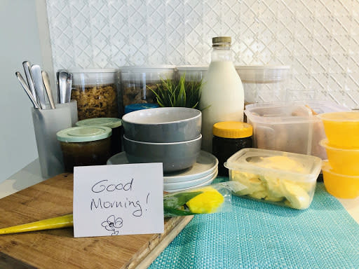 <span>Create a breakfast station so they can make their own. </span>Source: Supplied/<a href="http://instagram.com/peninapetersen" rel="nofollow noopener" target="_blank" data-ylk="slk:Penina Petersen;elm:context_link;itc:0;sec:content-canvas" class="link "><span>Penina Petersen</span></a>