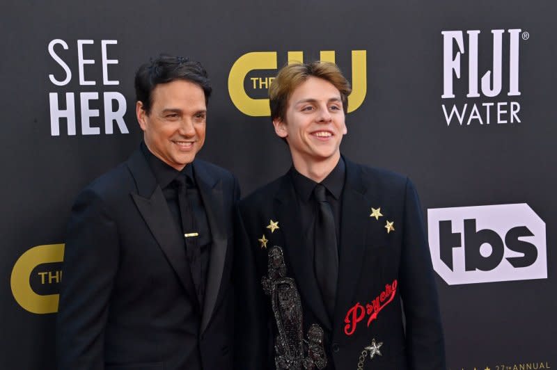 Ralph Macchio (L) and Jacob Bertrand attend the Critics Choice Awards in 2022. File Photo by Jim Ruymen/UPI