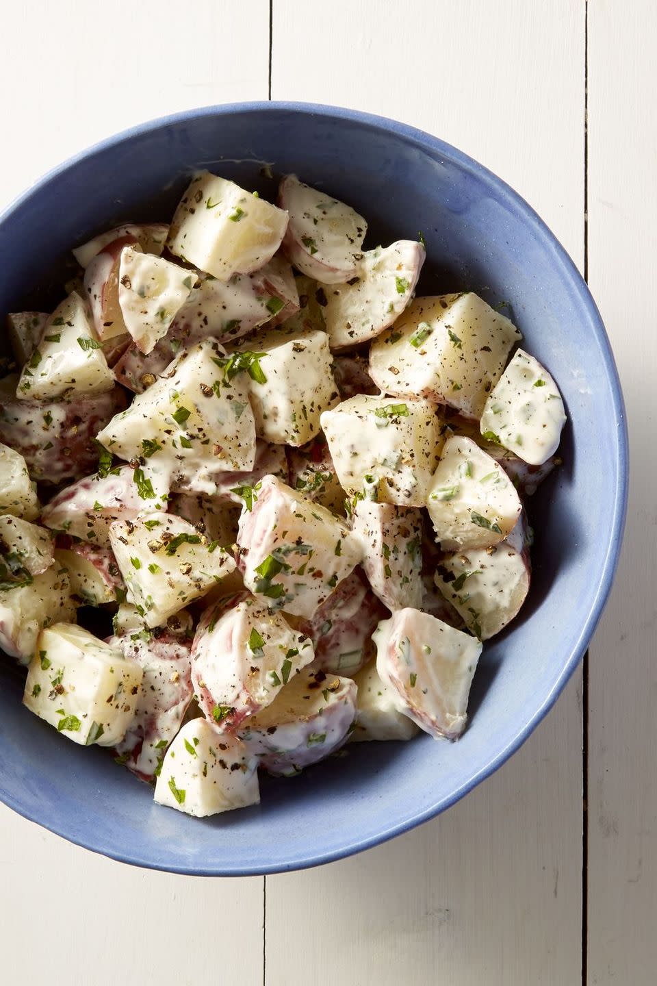 <p>This quick and easy potato salad will make the perfect side to a more complex and time consuming main dish. </p><p><em><a href="https://www.goodhousekeeping.com/food-recipes/a45219/creamy-potato-salad-recipe/" rel="nofollow noopener" target="_blank" data-ylk="slk:Get the recipe for Creamy Potato Salad »;elm:context_link;itc:0;sec:content-canvas" class="link ">Get the recipe for Creamy Potato Salad »</a></em></p>