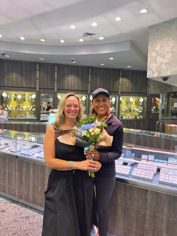 <p>Credit: Martin Mizrahi</p> Amber Laign and Robin Roberts (left) visit Martin Louis Jewelers to design their wedding rings.