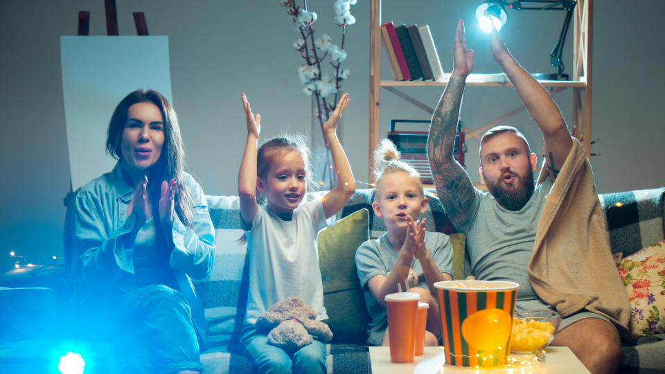 Fun fact: your projection screen can double as a stage for finger puppets.