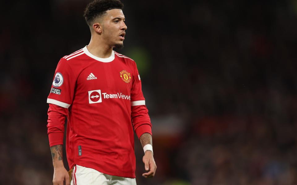 Jadon Sancho of Manchester United during the Premier League match between Manchester United and Wolverhampton Wanderers at Old Trafford on January 3, 2022 in Manchester, England - Getty Images Europe 