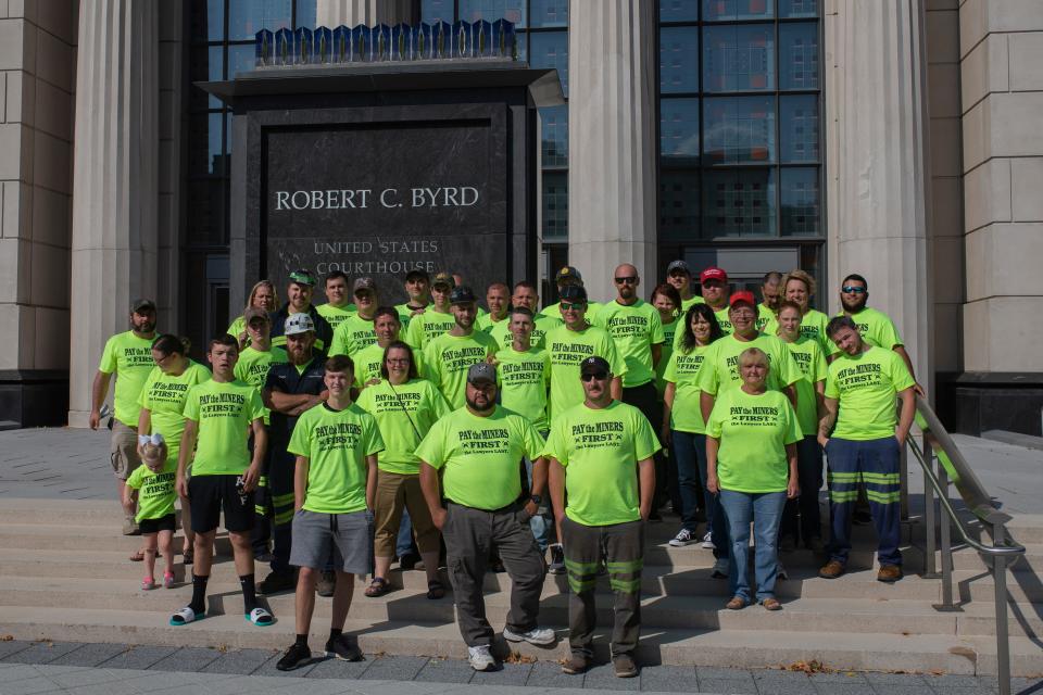 About 50 former Blackjewel miners drove four hours from Harlan County, Ky., to the Robert C. Byrd Federal Courthouse in Charleston, W.Va., to attend the Blackjewel coal company bankruptcy court hearing Monday.