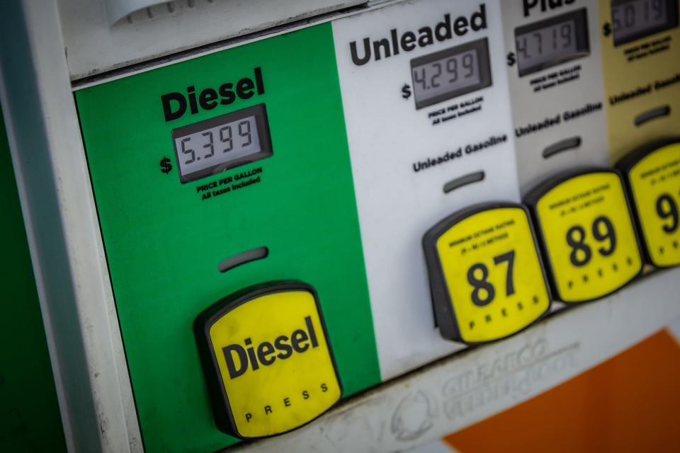 Diesel price at the Circle K gas station and convenience store on Indiantown Road just west of Alternate Highway A1A in Jupiter, Fla., on Tuesday, May 3, 2022. 