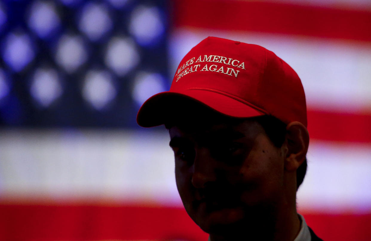 Students at an Arizona high school say they were asked to leave campus for wearing “Make America Great Again” shirts and hats during spirit week. (Photo: Tom Williams/CQ Roll Call)