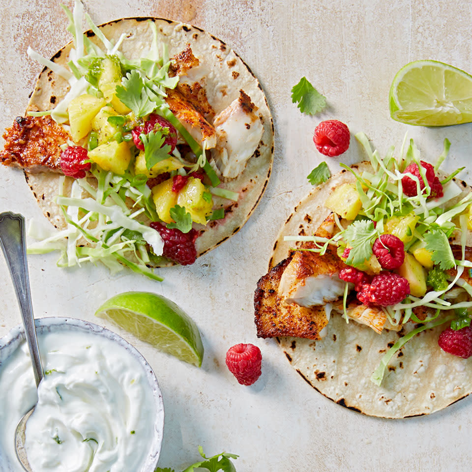 Raspberry-Pineapple Fish Tacos