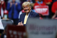 President Donald Trump speaks at a campaign rally Thursday, Feb. 20, 2020, in Colorado Springs, Colo. (AP Photo/David Zalubowski)