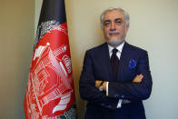 Abdullah Abdullah, head of Afghanistan's National Reconciliation Council, poses for The Associated Press following an interview on the sidelines of a diplomatic forum in Antalya, Turkey, Friday, June 18, 2021. Abdullah expressed concerns hat the Taliban will have no interest in a political settlement with the U.S.-supported government in Kabul following the departure of U.S. and NATO forces. By Sept. 11 at the latest, around 2,300-3,500 remaining U.S. troops and roughly 7,000 allied NATO forces are scheduled to leave Afghanistan,, ending nearly 20 years of military engagement. (AP Photo/Mehmet Guzel)