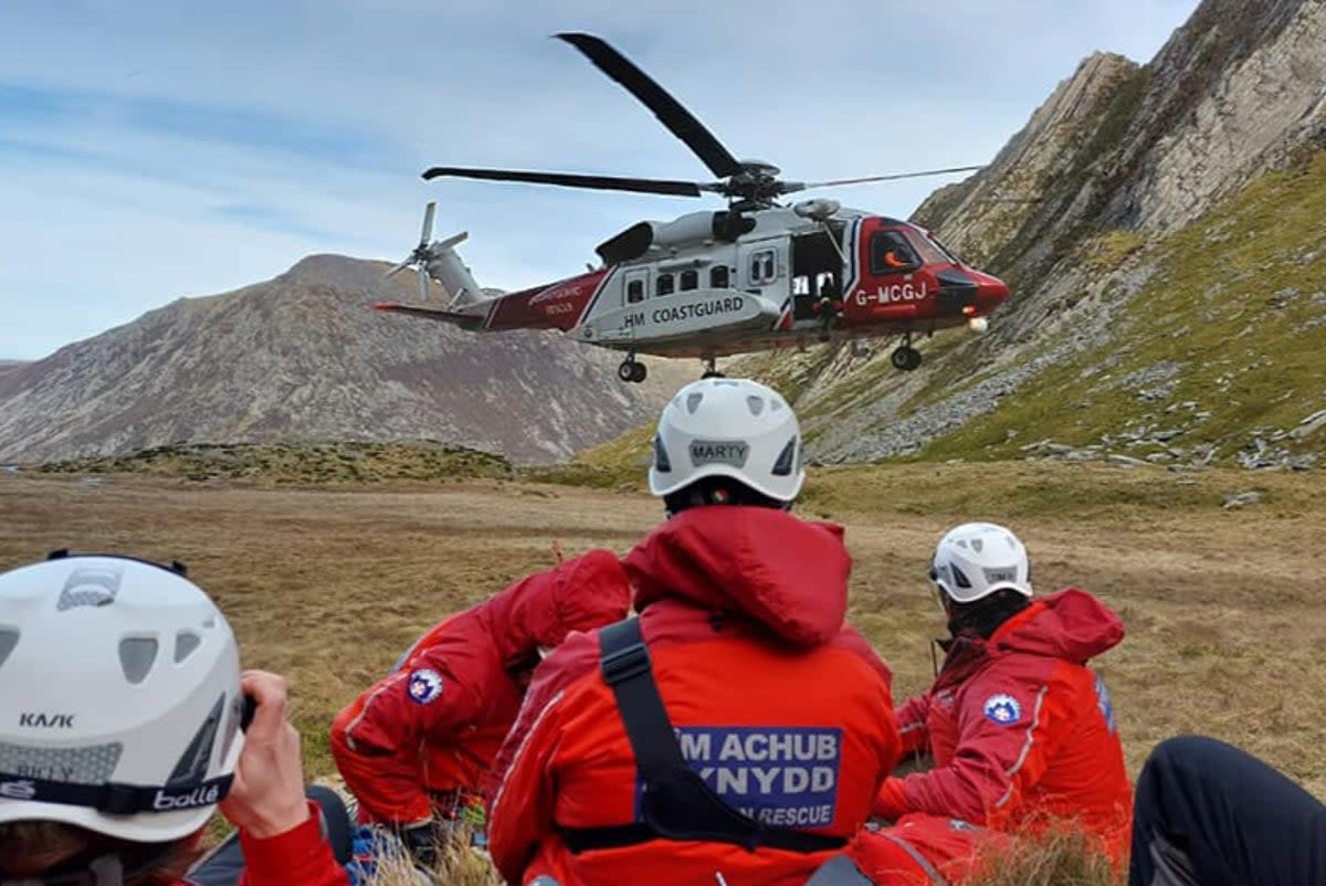 The man was retrieved with the help of a Coastguard helicopter (Ogwen Valley Mountain Rescue Organisation)