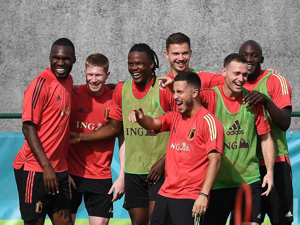 Belgium’s star-studded squad in training at Euro 2020 (AFP via Getty Images)