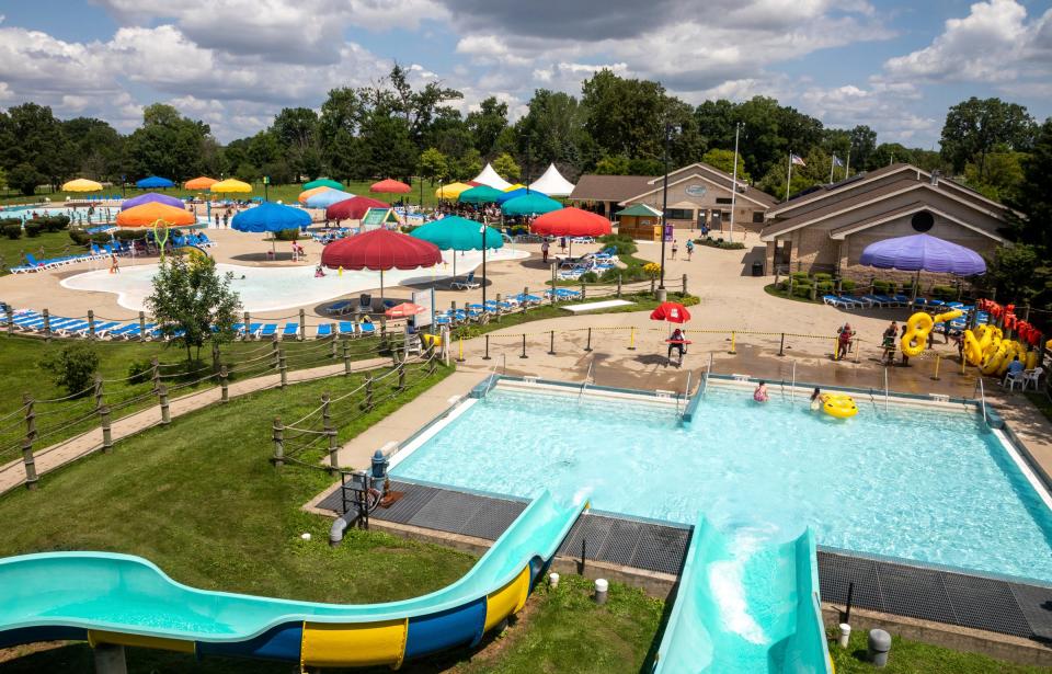 Children of various summer camps visit the Wayne County Family Aquatic Center in Detroit on Friday, July 21, 2023.