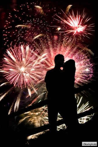 couple love fireworks