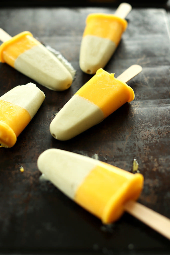 <strong>Get the <a href="http://minimalistbaker.com/mango-green-tea-pops/" target="_blank">Mango Green Tea Popsicles recipe</a>&nbsp;from Minimalist Baker</strong>