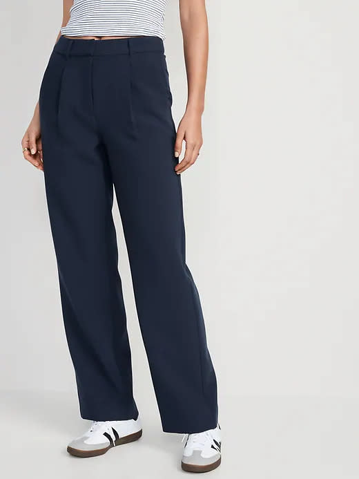 Extra High-Waisted Pleated Taylor Wide-Leg Trouser Suit Pants. Image via Old Navy.