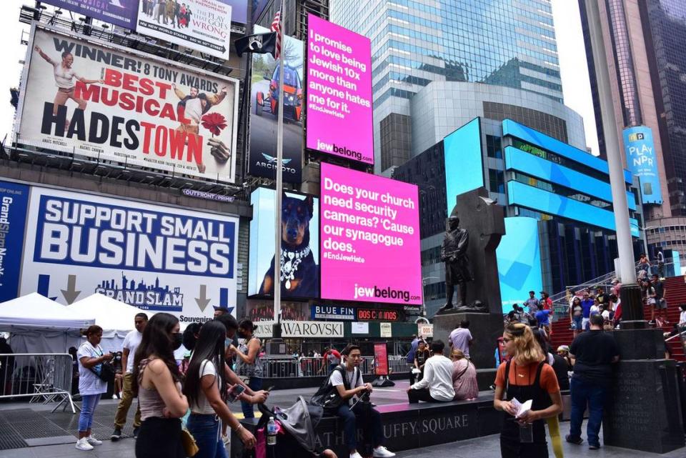 JewBelong had two billboards in New York’s Times Square in the summer of 2021.