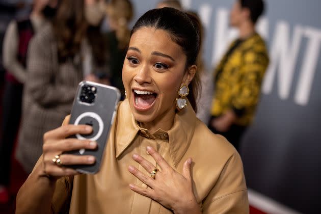 Gina Rodriguez attends the Los Angeles premiere of Amazon Prime's 