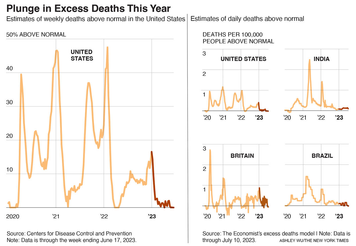 Estados Unidos ha alcanzado un hito en la larga lucha contra el COVID-19: la cantidad total de estadounidenses que mueren cada día —por cualquier causa— ya no es históricamente anormal.