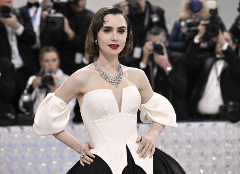 Lily Collins attends The Metropolitan Museum of Art's Costume Institute benefit gala celebrating the opening of the "Karl Lagerfeld: A Line of Beauty" exhibition on Monday, May 1, 2023, in New York. (Photo by Evan Agostini/Invision/AP)