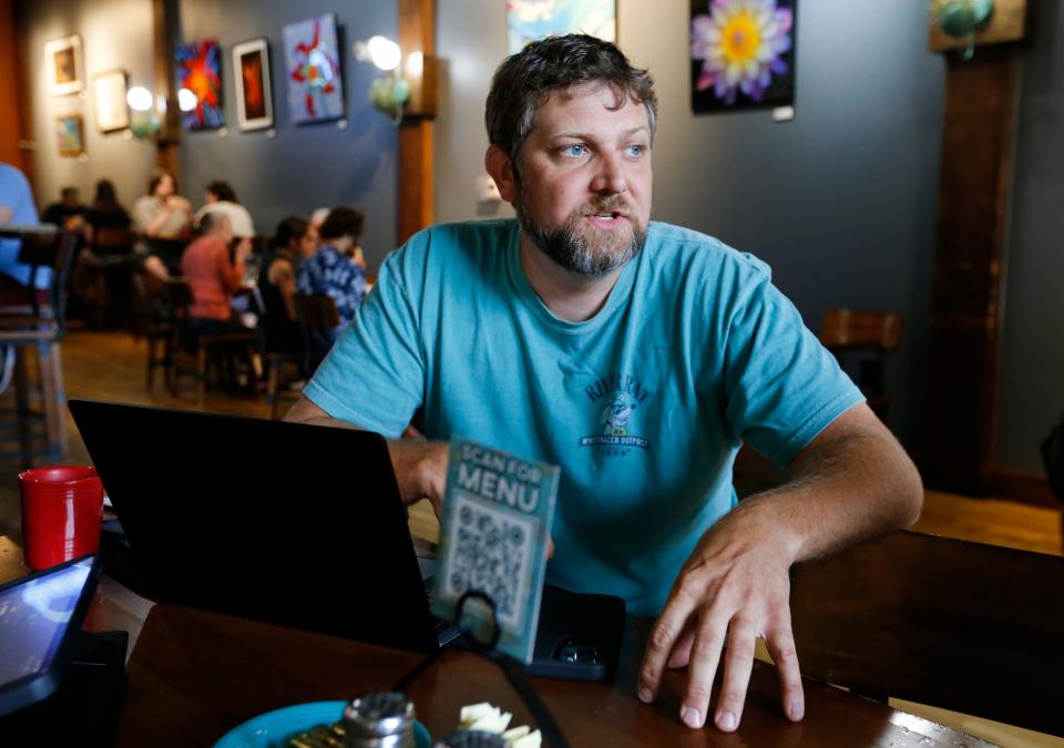 Co-owner of Gailey's Breakfast Cafe Ethan Edwards talks about the history of the restaurant on Monday, June 26, 2023.