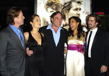 Val Kilmer , Angelina Jolie , director Oliver Stone , Rosario Dawson and Colin Farrell at the Hollywood premiere of Warner Bros. Alexander