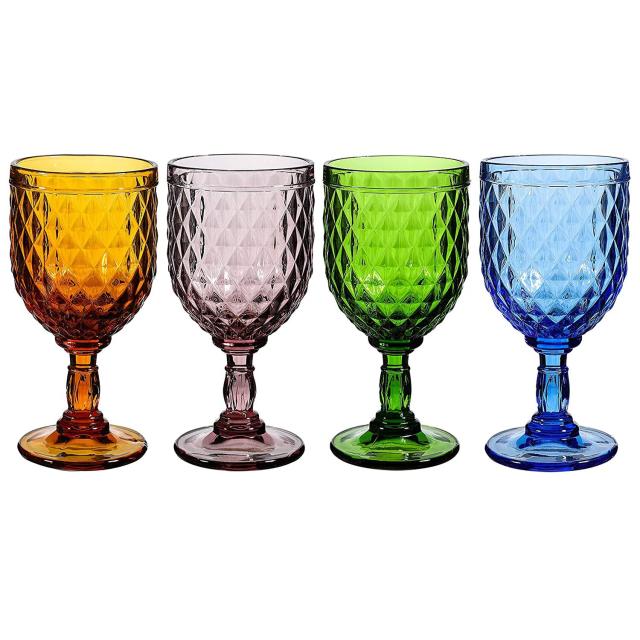 MDLUU Colored Glassware, Multicolor Drinking Glasses, Embossed Water  Glasses, Colored Tumblers Glass…See more MDLUU Colored Glassware,  Multicolor