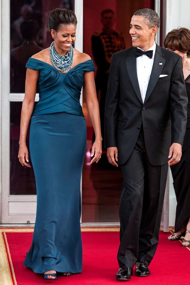 Michelle Obama Brandon Maxwell State Dinner Gown