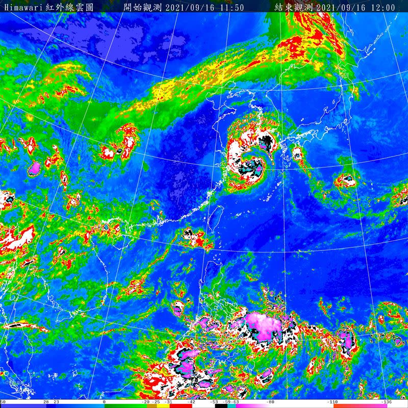 南海的熱帶系統，有機會成為今年第15號颱風「電母（Dianmu）。（圖／翻攝自氣象局）