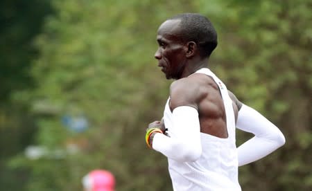 Eliud Kipchoge, the marathon world record holder from Kenya, attempts to run a marathon in under two hours in Vienna