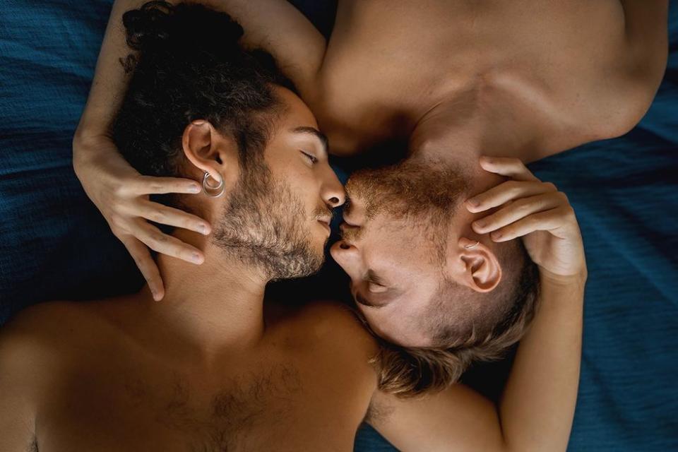 Men kissing